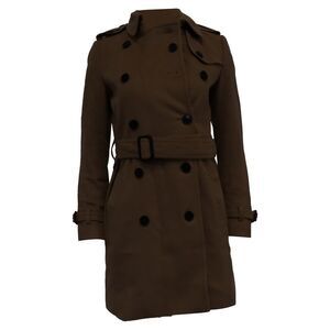 Burberry Double-Breasted Peacoat in Beige Wool